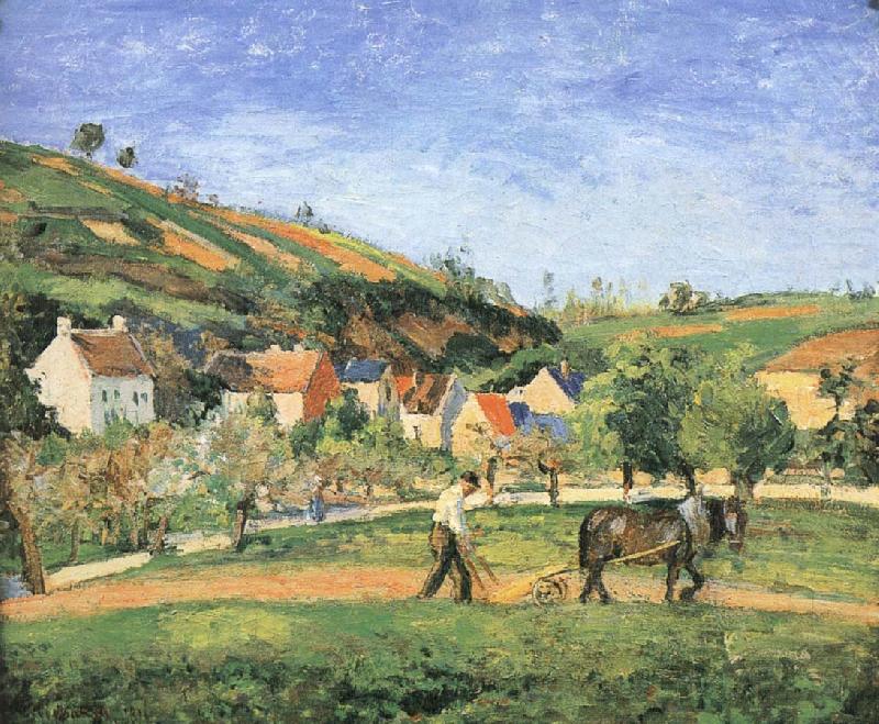 Men farming, Camille Pissarro